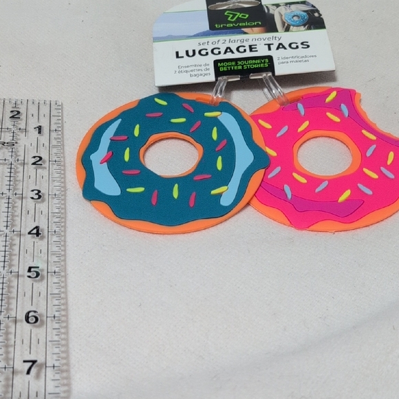 Travelon Donut Luggage Tags - Pink and Teal - Picture 6 of 7